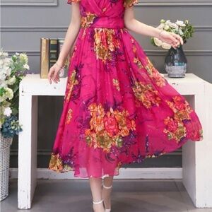 Floral Pink Maxi Dress